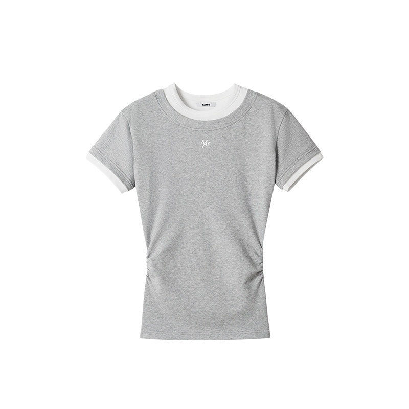 NAWSNOTAWEAR_Breathable_Cotton_Ruched_Slim_Fit_Cropped_Women_Crew_Neck_Short_Sleeve_T-Shirts_MISSTT