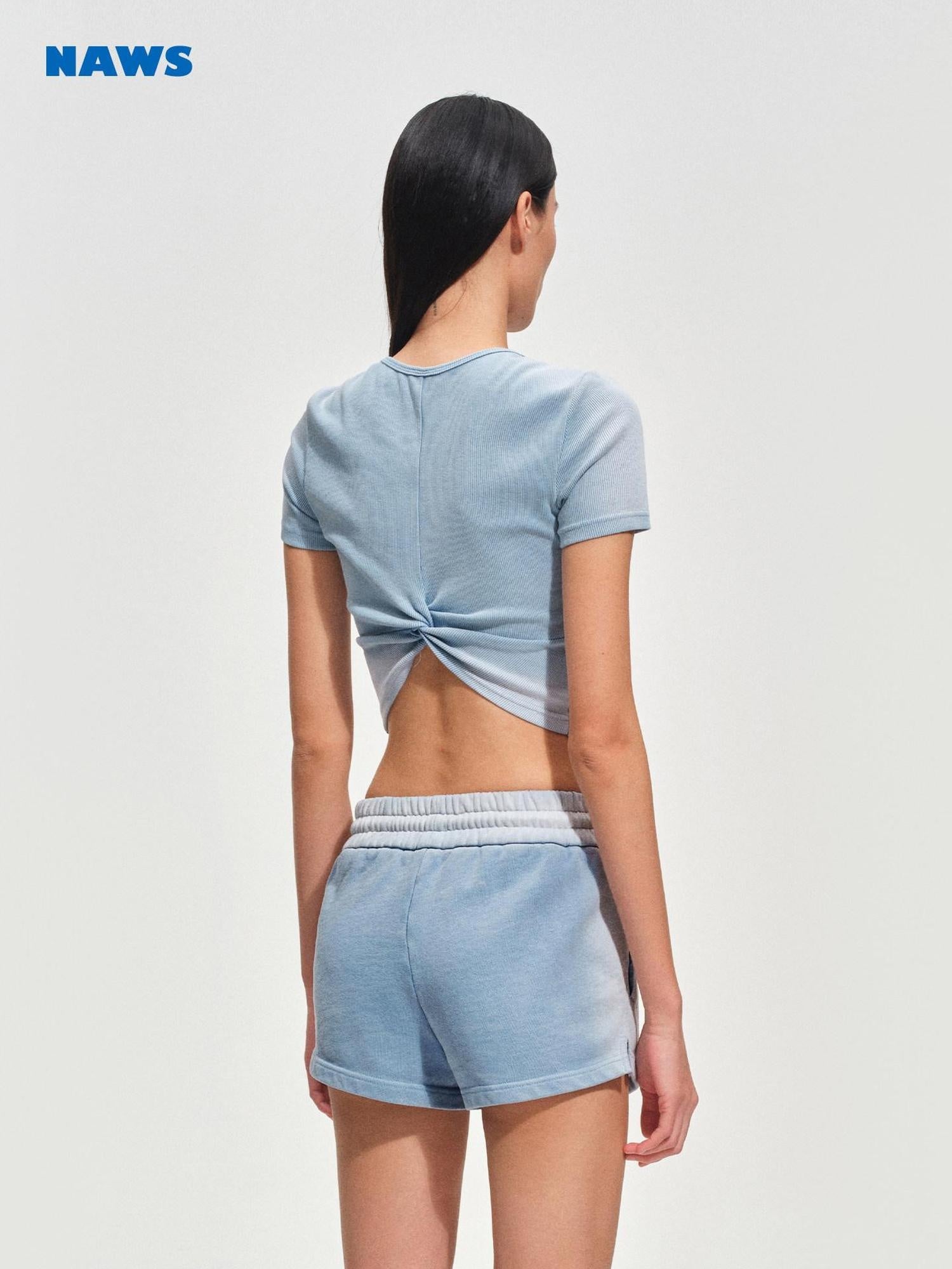 NAWSNOTAWEAR Breathable Distressed Slim Fit Women Equestrian Cotton Spandex Basic Crop Tops