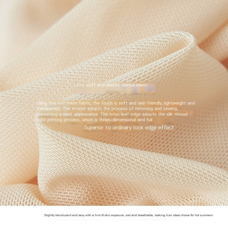 NAWSNOTAWEAR_Breathable_Mesh_Ruffle_V-neck_Tie_Slim_Longsleeve_Women_Salmon_Pink_Blouses_MISSTT