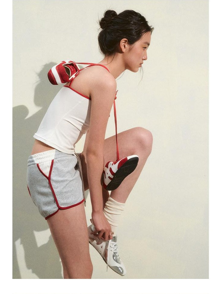 NAWSNOTAWEAR Breathable Mixed Material Casual Derby Women Red Black Silver Sneakers