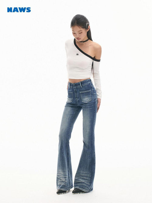 NAWSNOTAWEAR Breathable Slim Asymmetrical Neck Pullover Female Nylon Long Sleeve T-Shirts