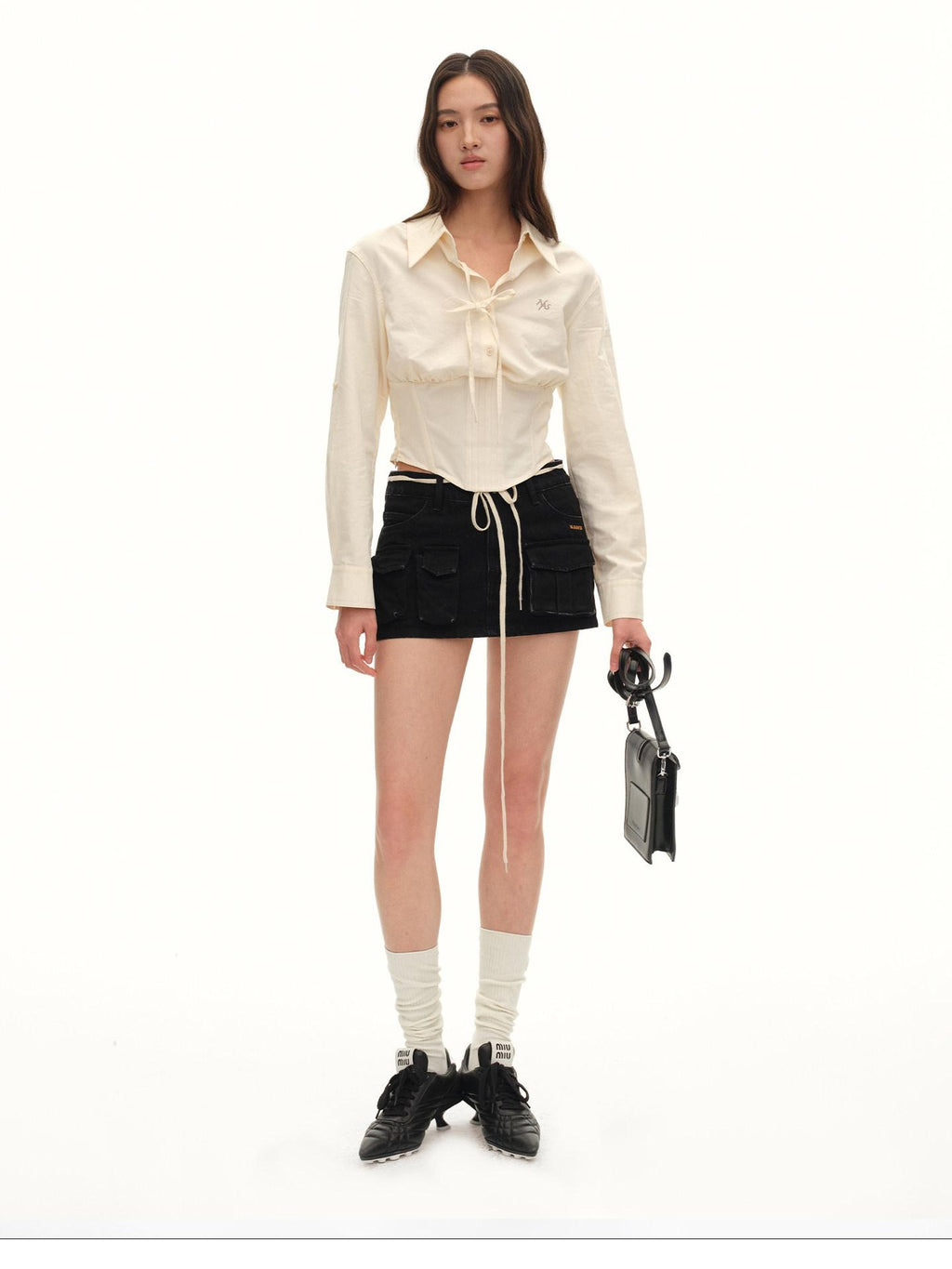 NAWSNOTAWEAR Breathable Sun Protection Tencel Blend Fitted Collar Cropped Women Cream Shirts