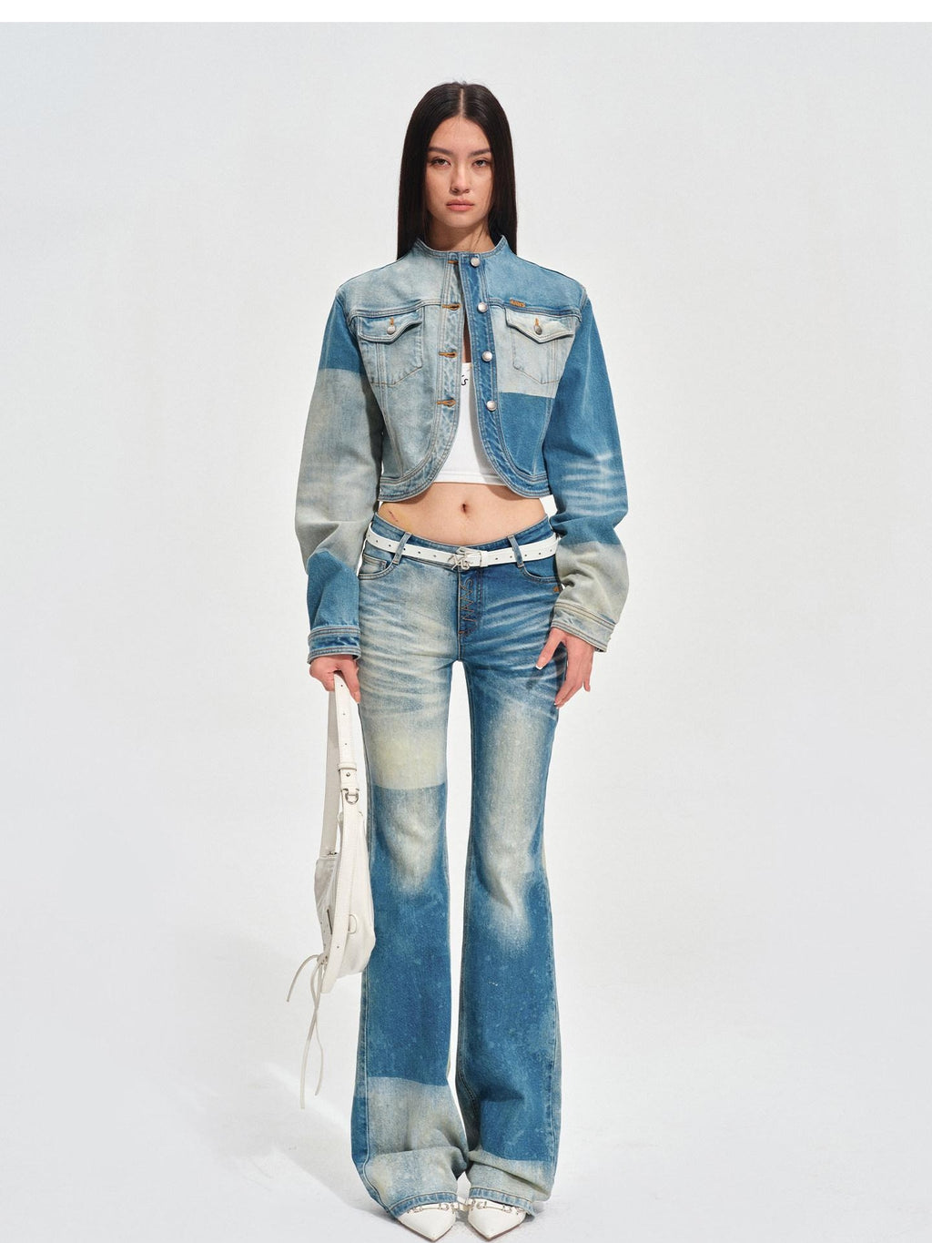 NAWSNOTAWEAR Button Fly Vintage Natural Waist Galaxy Blue Straight Leg Jeans