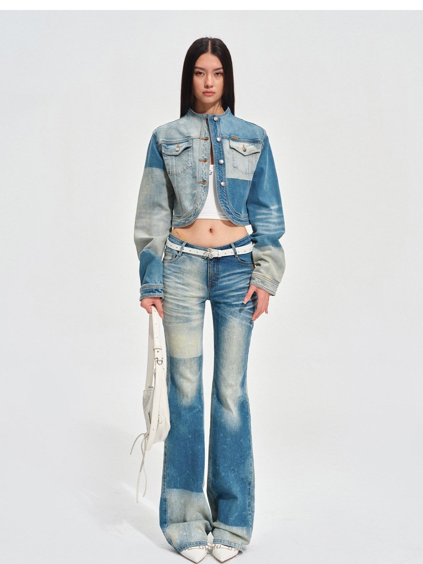 NAWSNOTAWEAR Button Fly Vintage Natural Waist Galaxy Blue Straight Leg Jeans