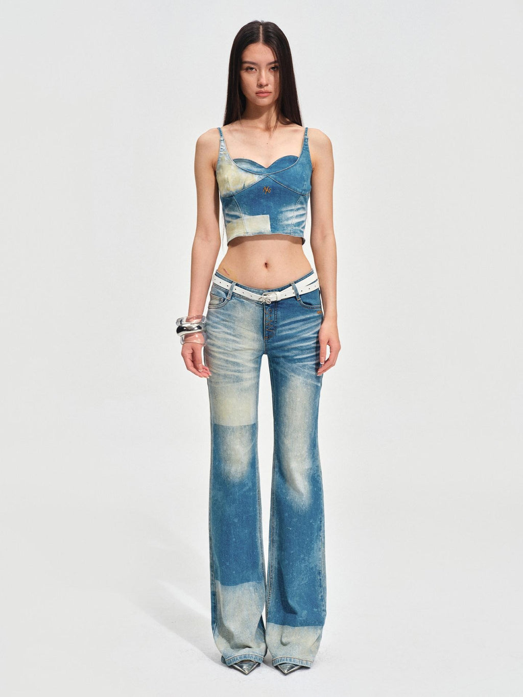 NAWSNOTAWEAR Button Fly Vintage Natural Waist Galaxy Blue Straight Leg Jeans