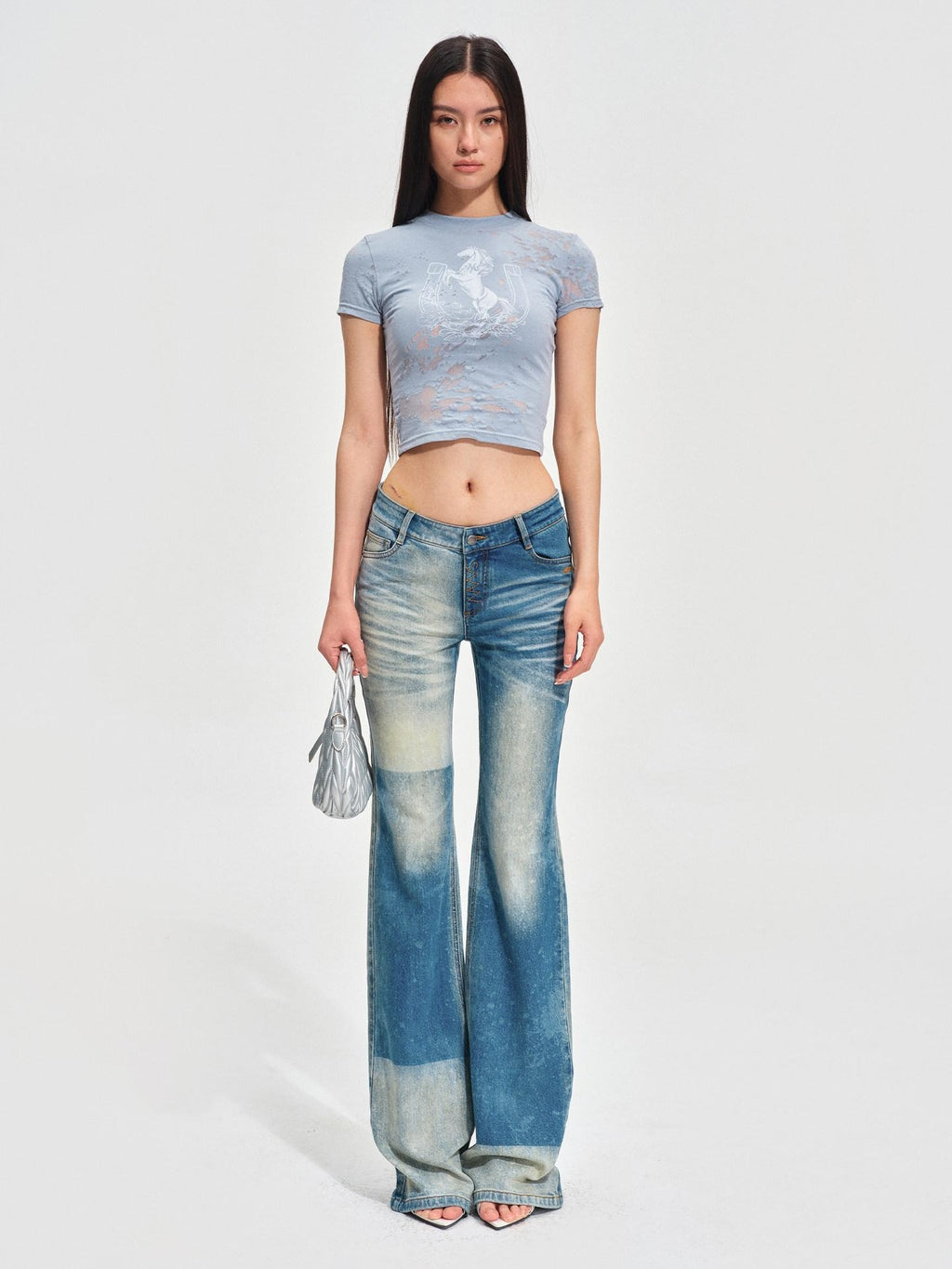 NAWSNOTAWEAR Button Fly Vintage Natural Waist Galaxy Blue Straight Leg Jeans