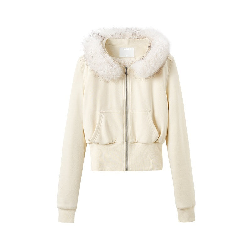 NAWSNOTAWEAR_Cloud_Beige_Soft_Zip_Loose_Fit_Commuter_Long_Sleeve_Womens_Casual_Hoodie_MISSTT