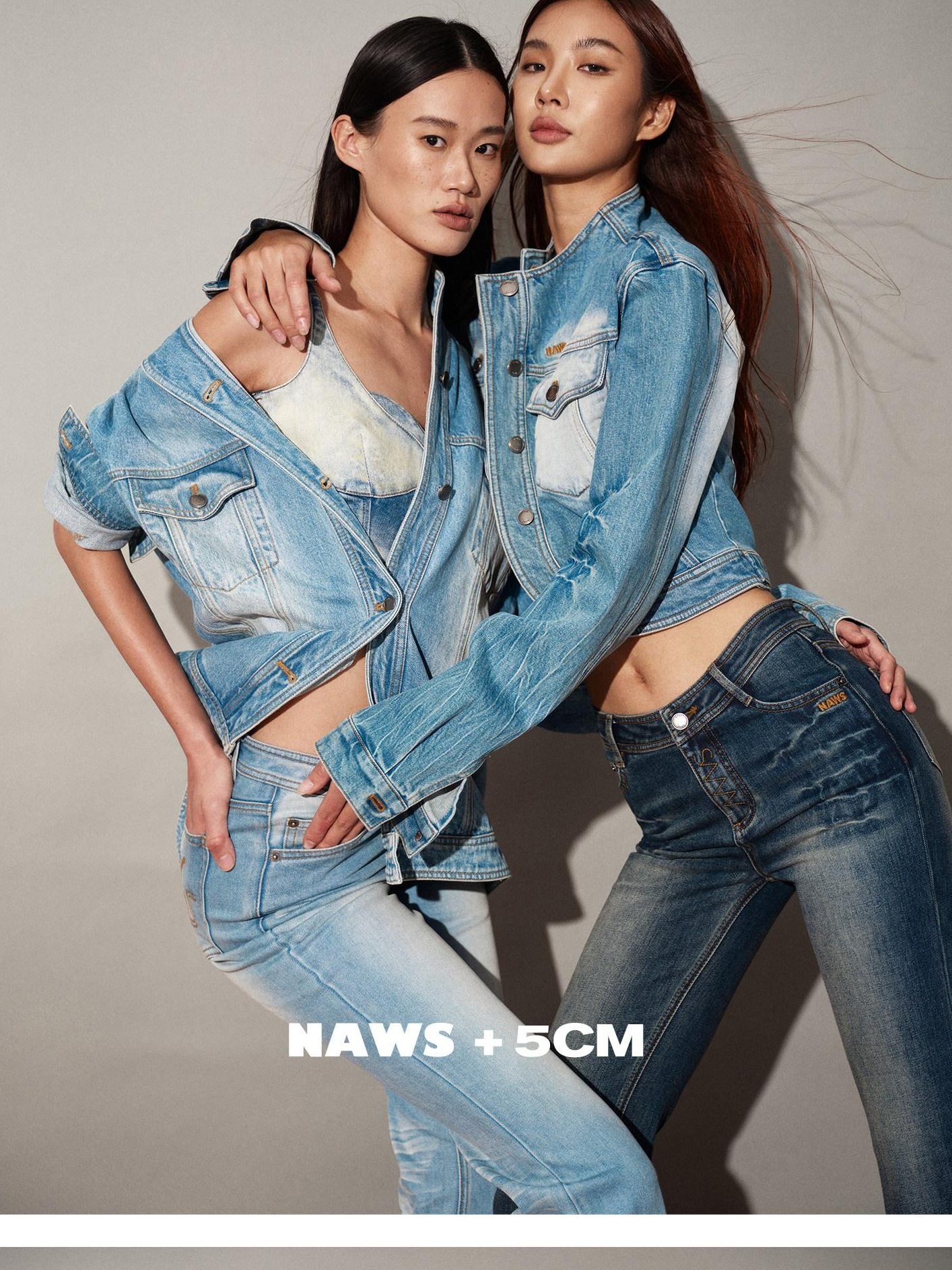 NAWSNOTAWEAR Comfort Stretch Washed Denim Natural Waist Casual Ladies Straight Leg Jeans