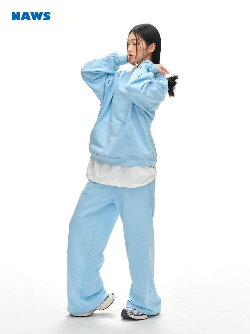 NAWSNOTAWEAR Comfortable Cotton Blend Pockets Wide Leg Loose Fit Commuter Women Sweatpants
