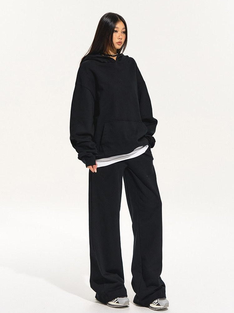 NAWSNOTAWEAR Comfortable Cotton Blend Pockets Wide Leg Loose Fit Commuter Women Sweatpants