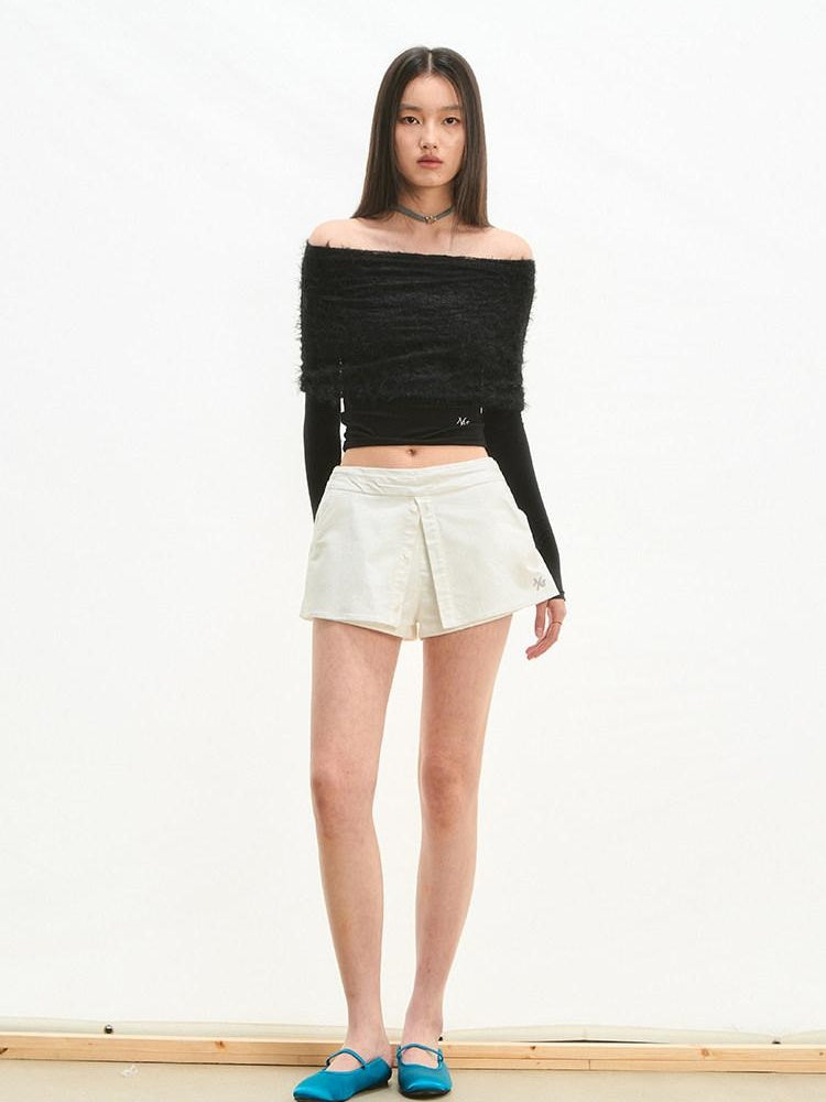 NAWSNOTAWEAR Comfy Mid Waist Loose Fit Denim Casual Women Poly Cotton Mini Skirts
