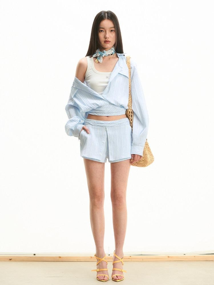 NAWSNOTAWEAR Comfy Mid Waist Loose Fit Denim Casual Women Poly Cotton Mini Skirts