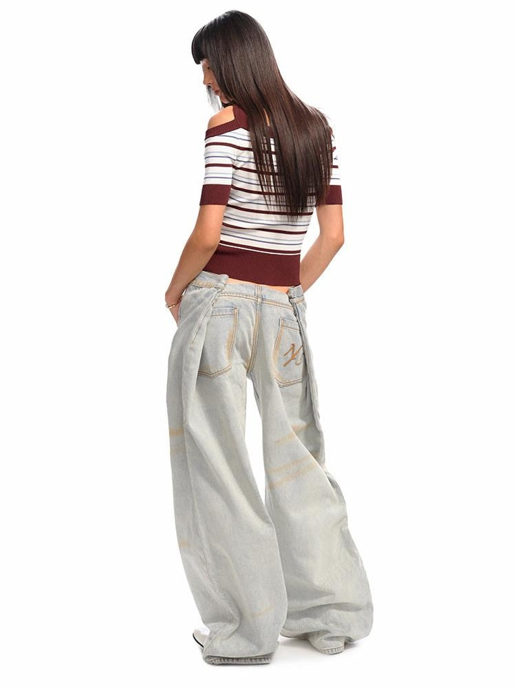 NAWSNOTAWEAR Cooling Classic Stripe Slim Short Sleeve Women Tee Off Shoulder Crop Tops