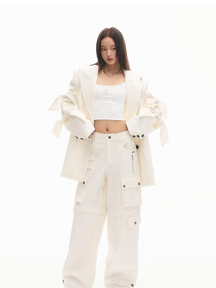 NAWSNOTAWEAR Cotton Aurora White Vintage Workwear Straight Leg Pockets Cargo Pants