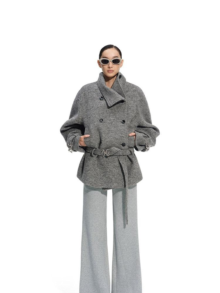 NAWSNOTAWEAR Cotton Blend Stretch Casual Natural Waist Women Zip Fly Mist Gray Straight Pants