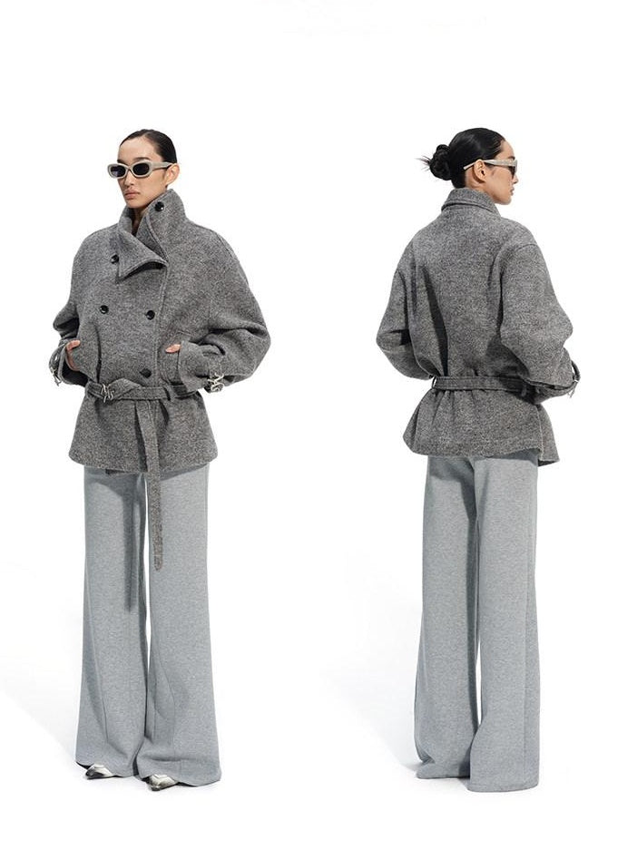 NAWSNOTAWEAR Cotton Blend Stretch Casual Natural Waist Women Zip Fly Mist Gray Straight Pants