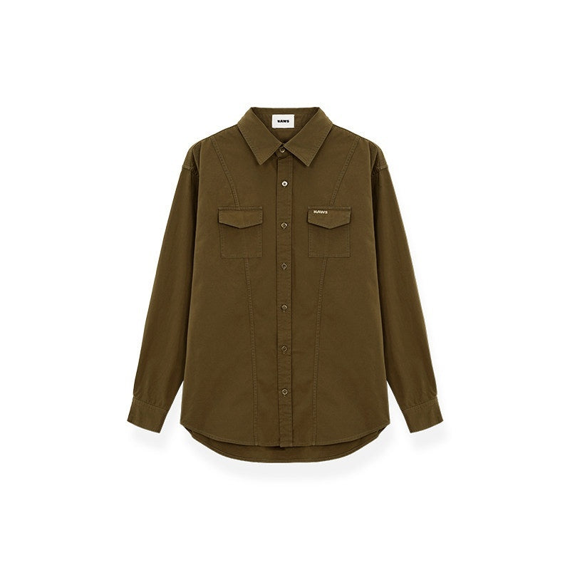 NAWSNOTAWEAR_Cotton_Shape_Retention_Commuter_Loose_Split_Line_Long_Sleeve_Women_Button_Shirts_MISSTT