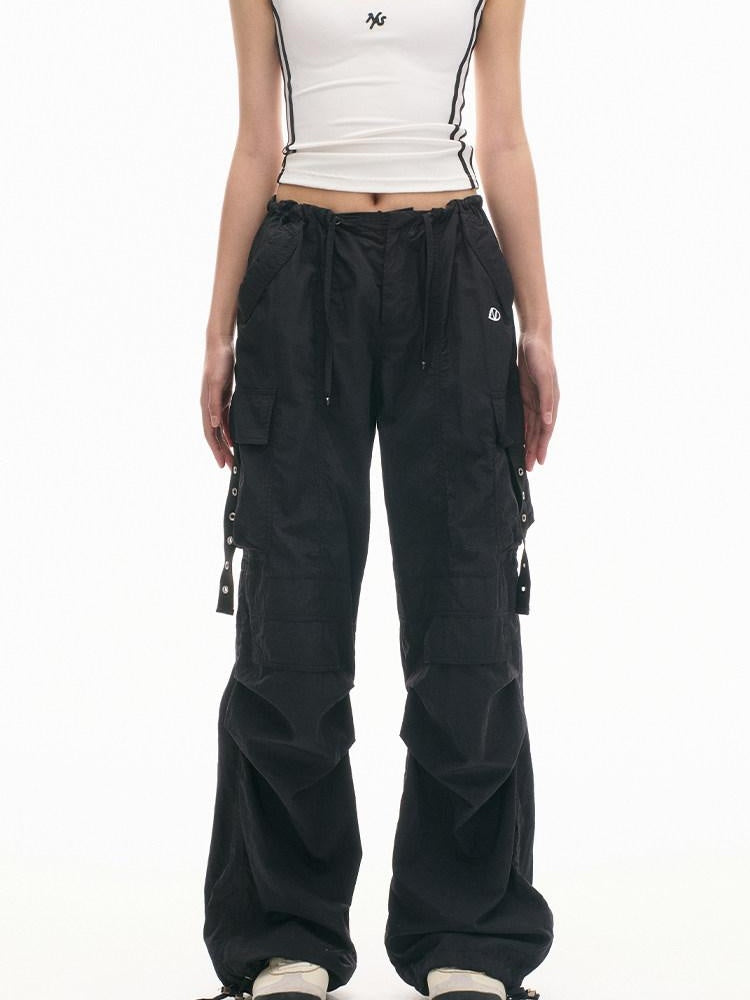 NAWSNOTAWEAR Durable Nylon Pleated Low Waist Commuter Unisex Utility Cargo Pants