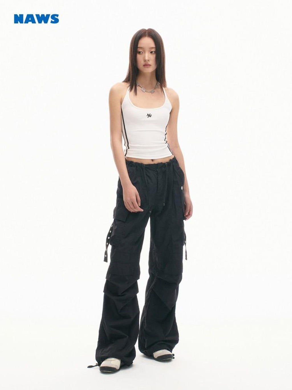 NAWSNOTAWEAR Durable Nylon Pleated Low Waist Commuter Workwear Unisex Utility Cargo Pants