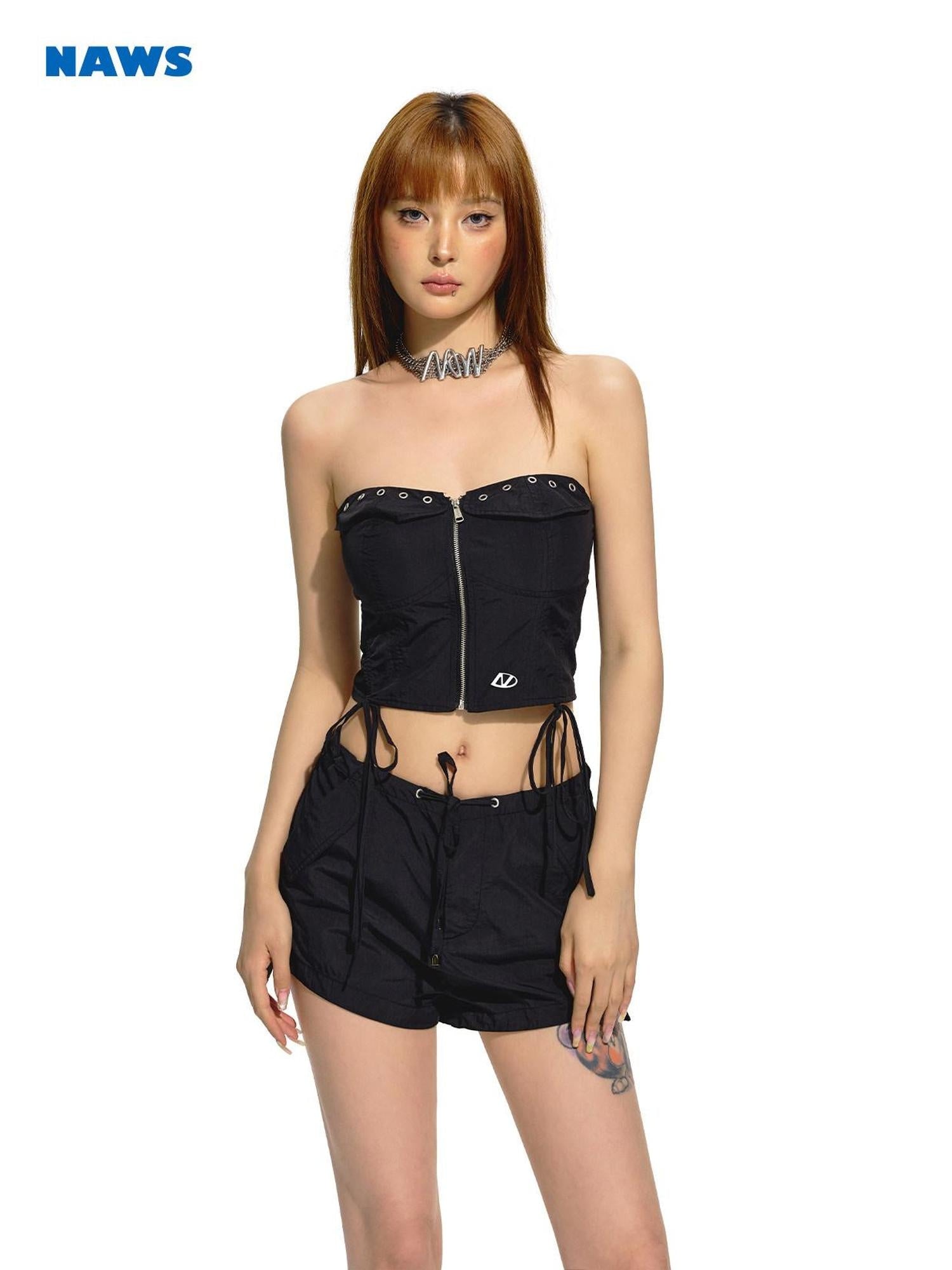 NAWSNOTAWEAR Durable Nylon Utility Cargo Smart Commuter Tailored Sleek Mini Shorts