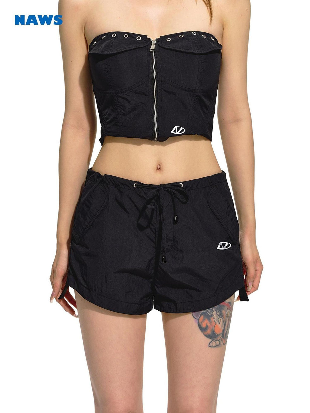NAWSNOTAWEAR Durable Nylon Utility Cargo Smart Commuter Tailored Sleek Mini Shorts