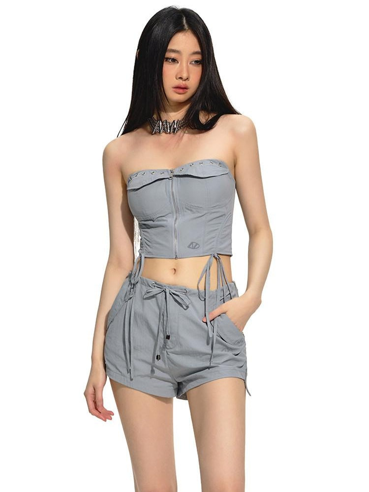 NAWSNOTAWEAR Durable Nylon Utility Cargo Smart Commuter Tailored Sleek Mini Shorts