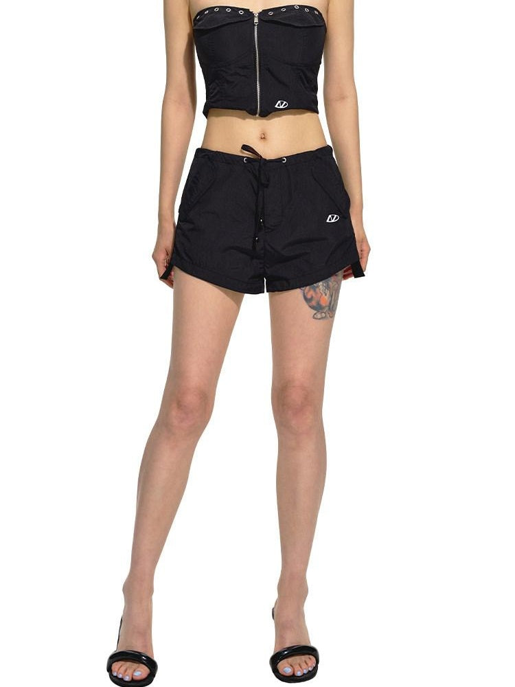 NAWSNOTAWEAR Durable Nylon Utility Cargo Smart Commuter Tailored Sleek Mini Shorts
