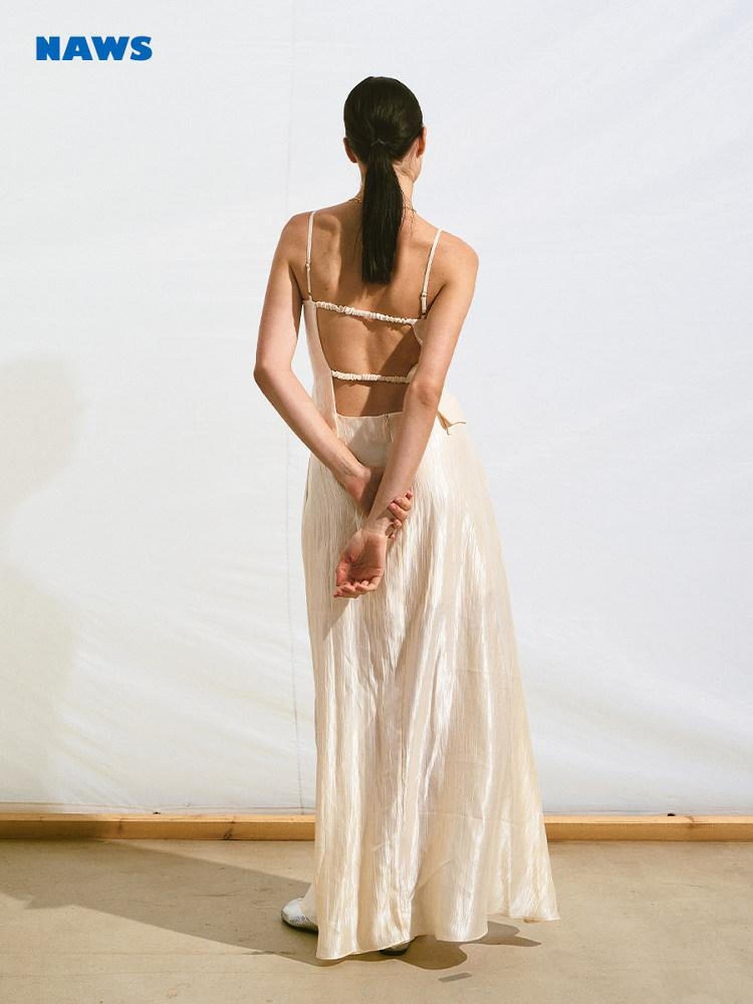 NAWSNOTAWEAR Embroidered Resort Spaghetti Strap Mermaid Hem Natural Waist Lyocell Maxi Dresses