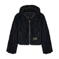 NAWSNOTAWEAR_Faux_Fur_Trim_Hooded_Zipper_Commuter_Women_Black_Blush_Short_Coat_MISSTT
