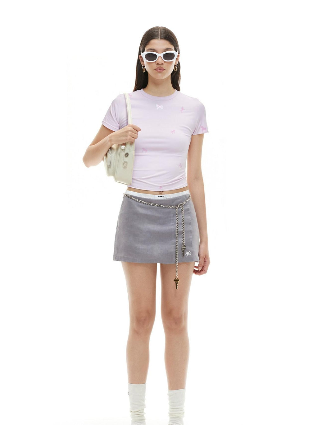 NAWSNOTAWEAR Flocked Animal Print Stretch Nylon Spandex Slim Short Sleeve T-Shirts