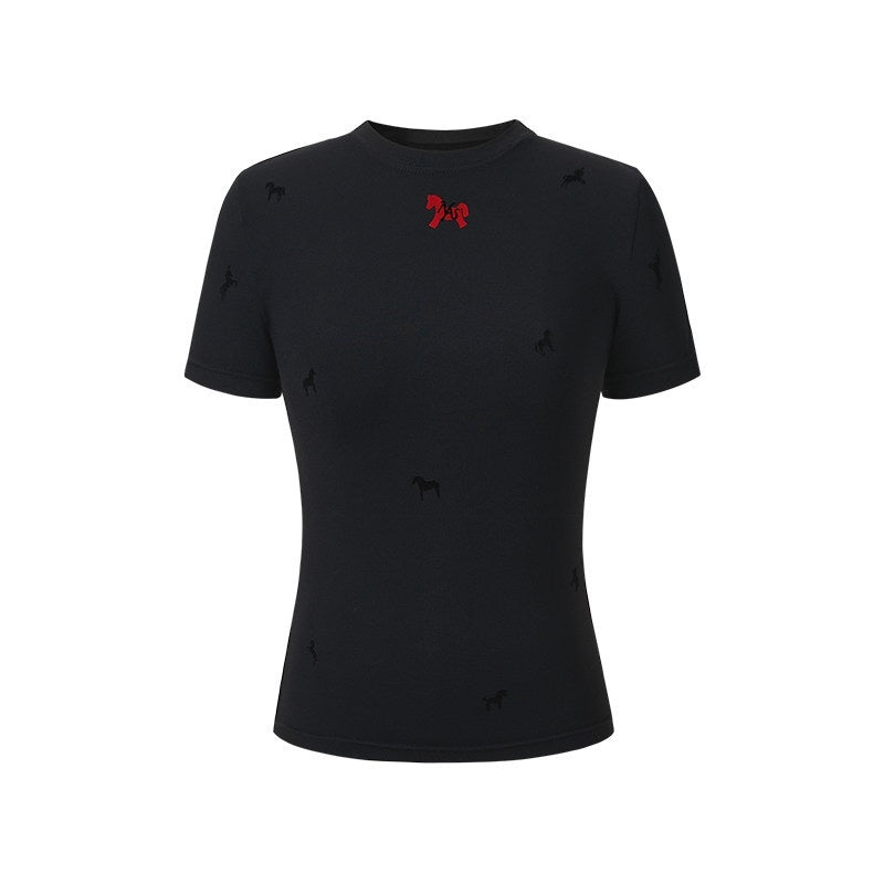 NAWSNOTAWEAR_Flocked_Nylon_Stretch_Slim_Fit_Women_Animal_Print_Short_Sleeve_T-Shirts_MISSTT