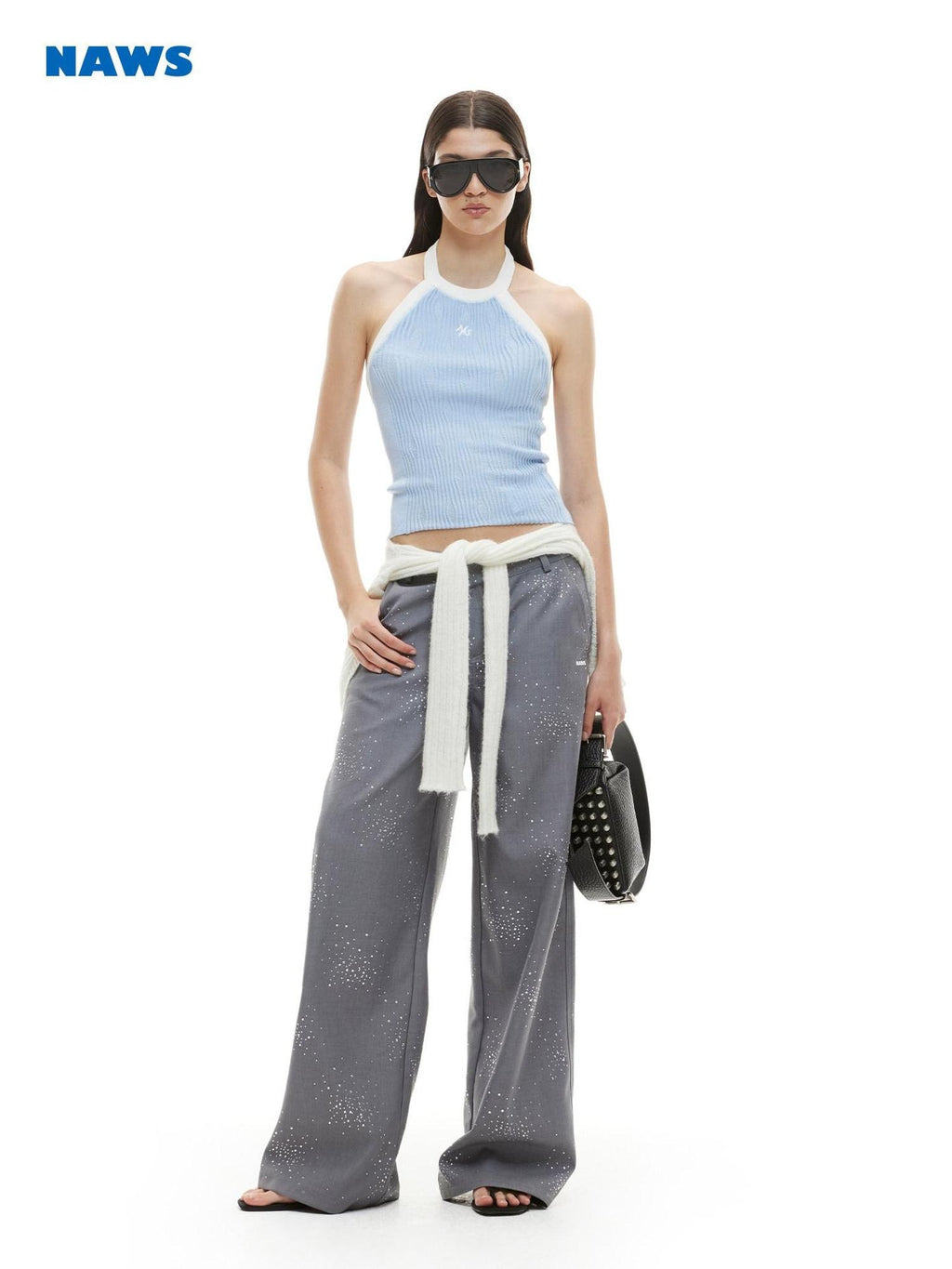NAWSNOTAWEAR High Stretch Lyocell Halter Slim Fit Cropped Round Neck Riding Women Tank Tops