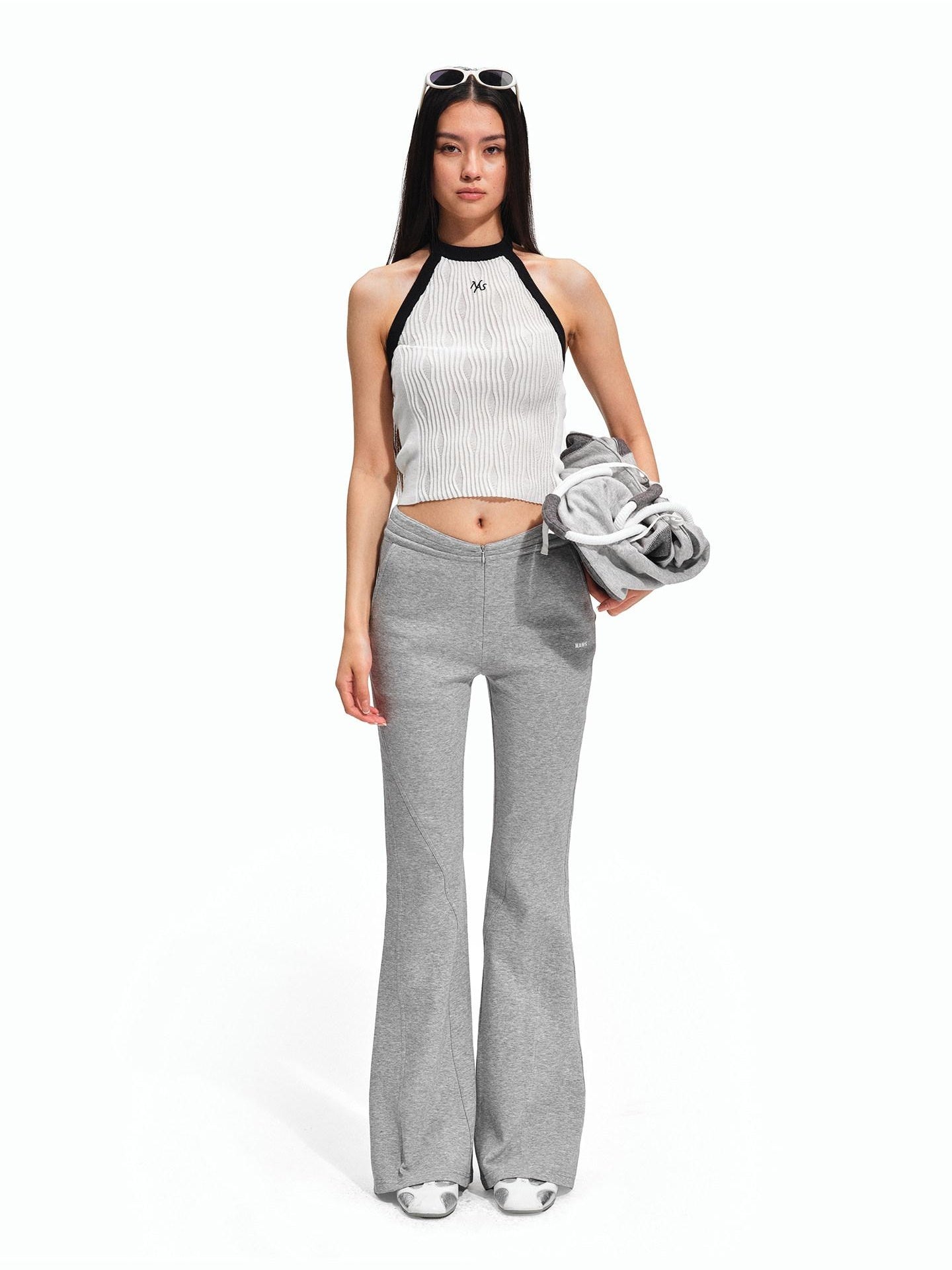 NAWSNOTAWEAR High Stretch Lyocell Halter Slim Fit Cropped Round Neck Riding Women Tank Tops