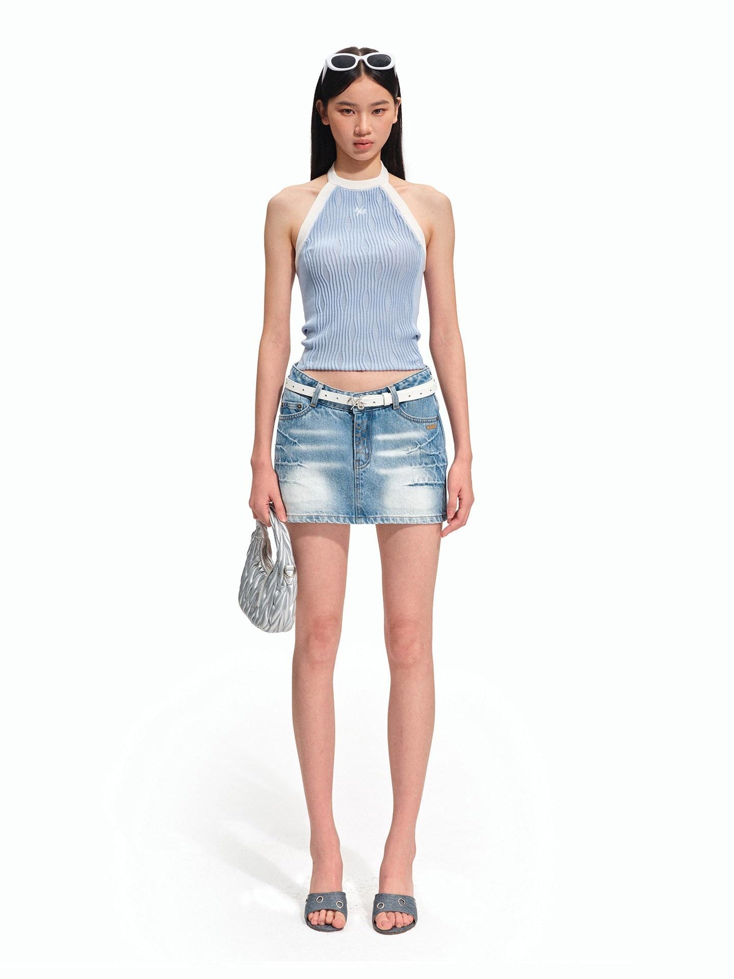 NAWSNOTAWEAR High Stretch Lyocell Halter Slim Fit Cropped Round Neck Riding Women Tank Tops