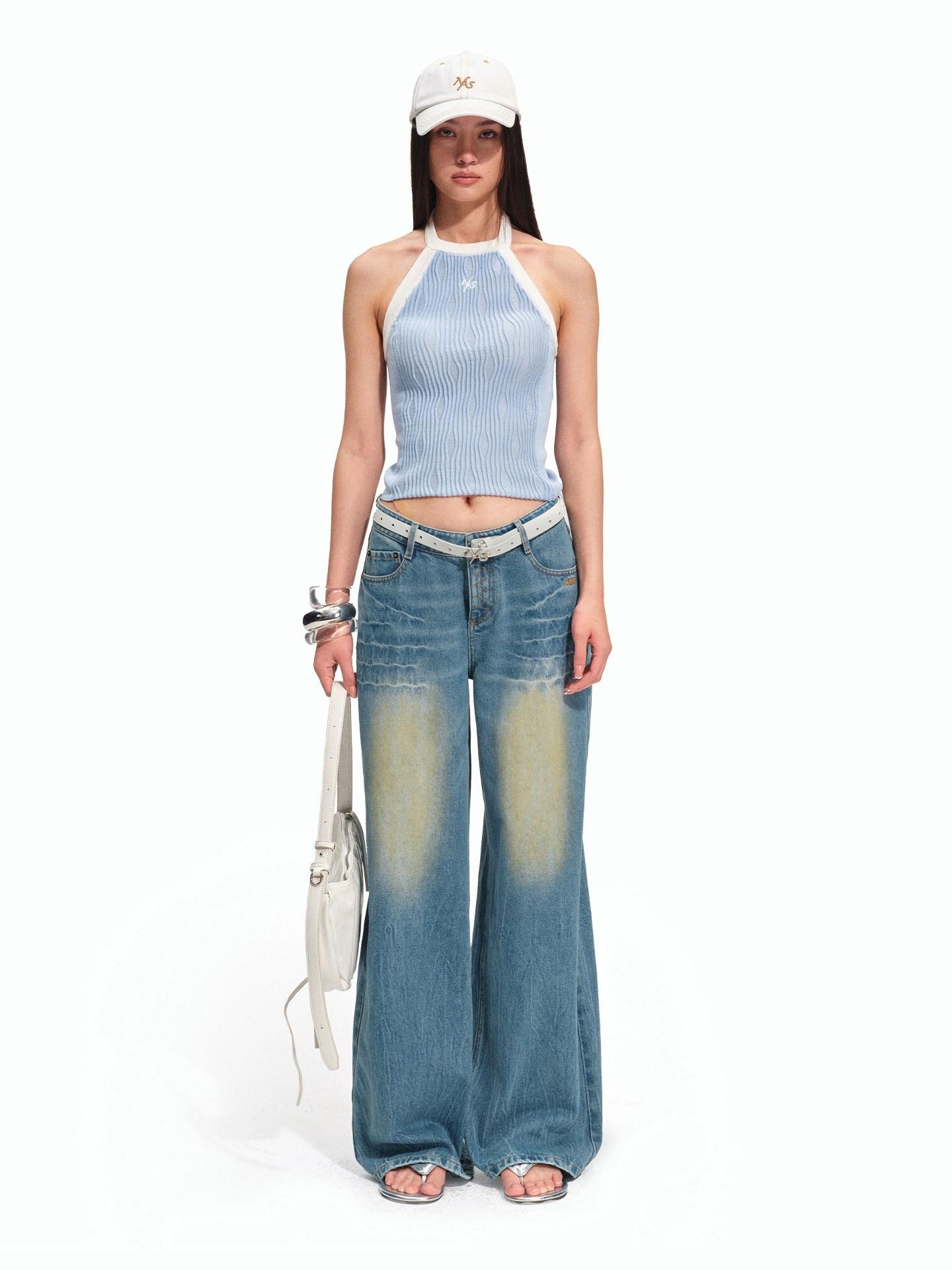 NAWSNOTAWEAR High Stretch Lyocell Halter Slim Fit Cropped Round Neck Riding Women Tank Tops