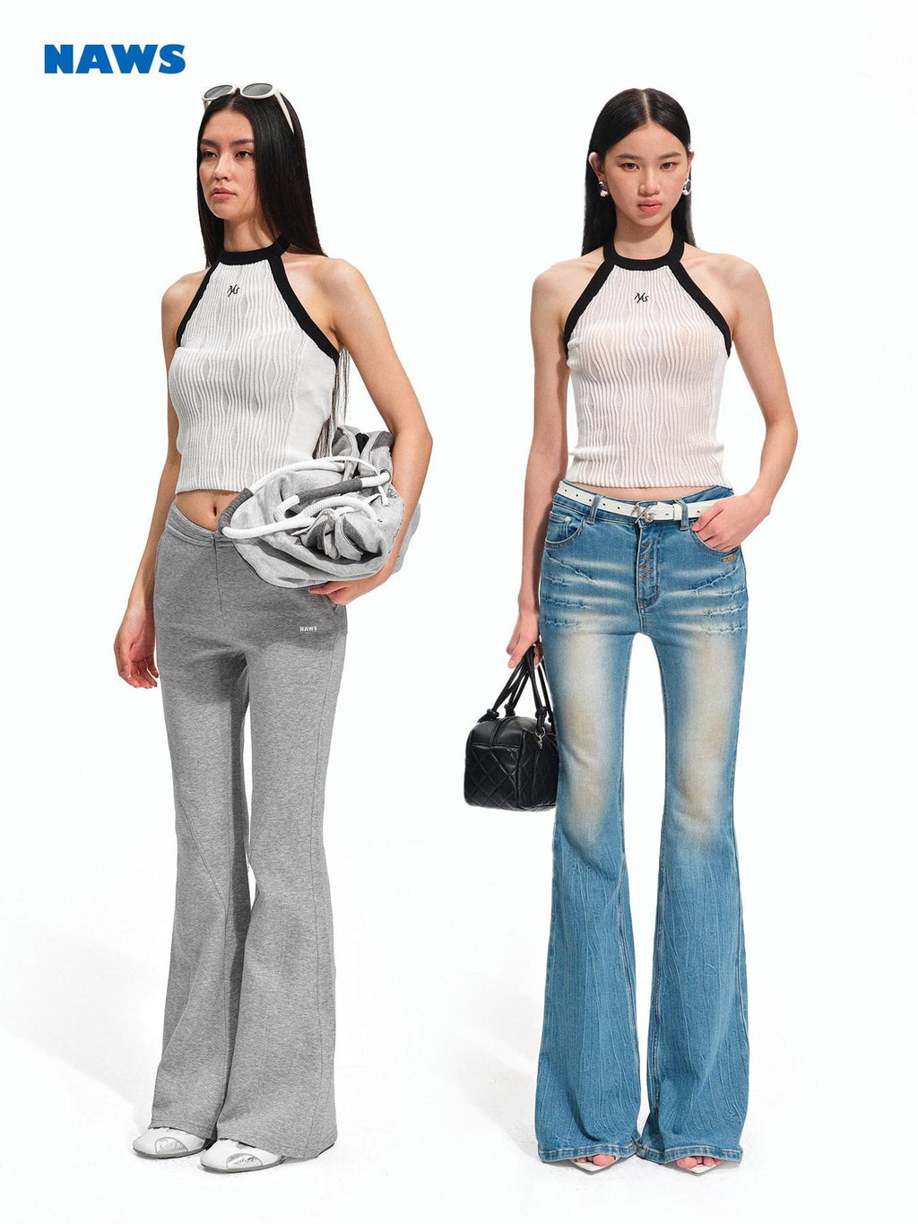 NAWSNOTAWEAR High Stretch Lyocell Halter Slim Fit Cropped Round Neck Riding Women Tank Tops