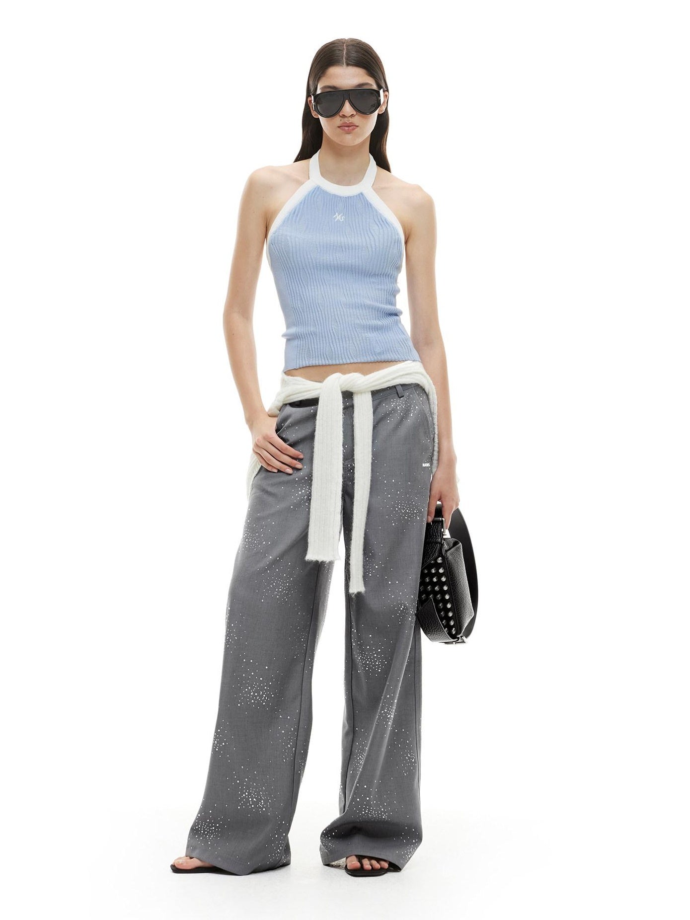 NAWSNOTAWEAR High Stretch Lyocell Halter Slim Fit Cropped Round Neck Riding Women Tank Tops