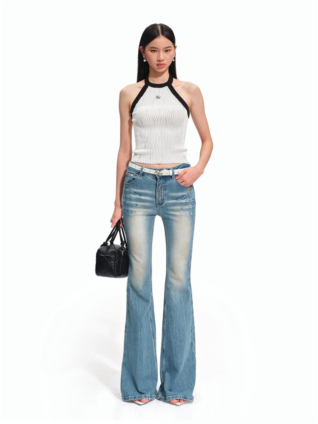 NAWSNOTAWEAR High Stretch Lyocell Halter Slim Fit Cropped Round Neck Riding Women Tank Tops