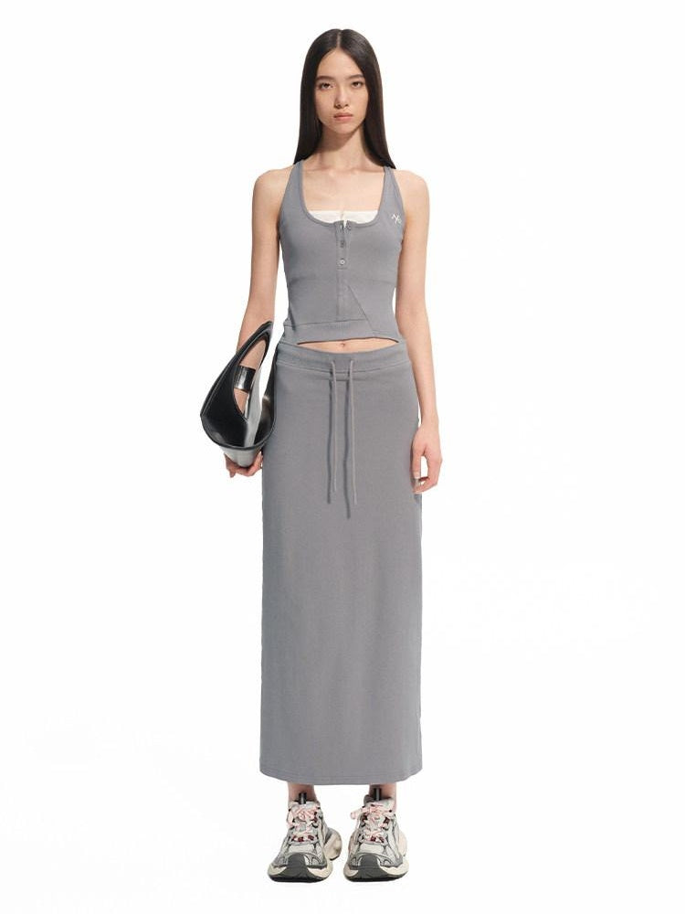 NAWSNOTAWEAR High Stretch Openwork V-neck Low Waist Slim Panelled Women Office Maxi Dresses