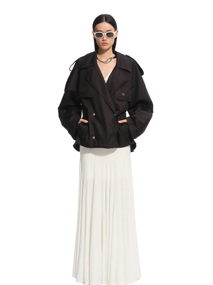NAWSNOTAWEAR High Stretch Tencel V-neck Flared Long Sleeve Casual Women Lyocell Maxi Dresses