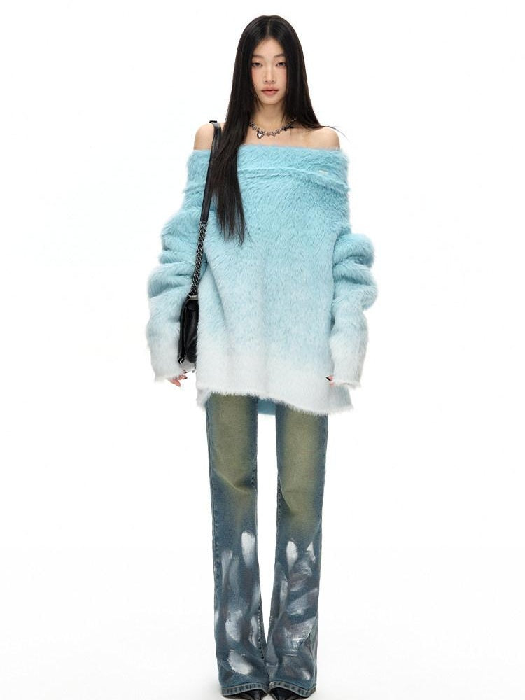 NAWSNOTAWEAR High Stretch Vintage Low Rise Zip Fly Women Symphony Blue Straight Leg Jeans