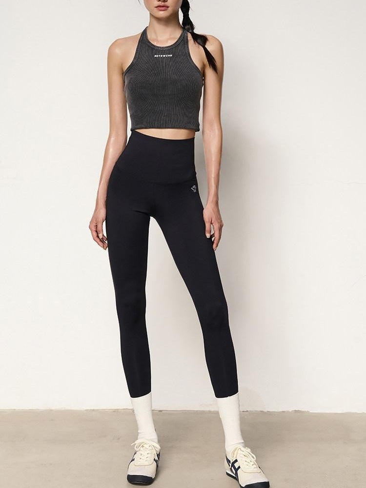 NAWSNOTAWEAR High Waist Slim Fit Commuter Workwear Nylon Spandex Classic Black Leggings