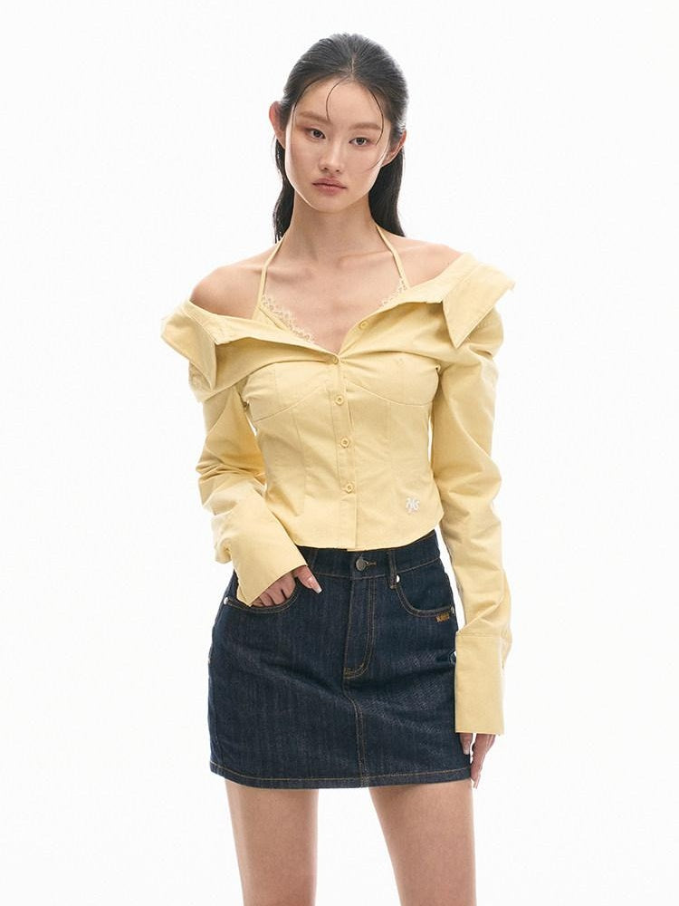 NAWSNOTAWEAR Lace Cotton Slim Fit Street Style Long Sleeve Women Classic Solid Blouses