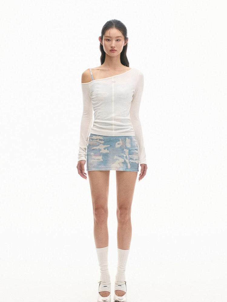 NAWSNOTAWEAR Light 100% Cotton Sexy Chic Women Solid Off White Long Sleeve T-Shirts