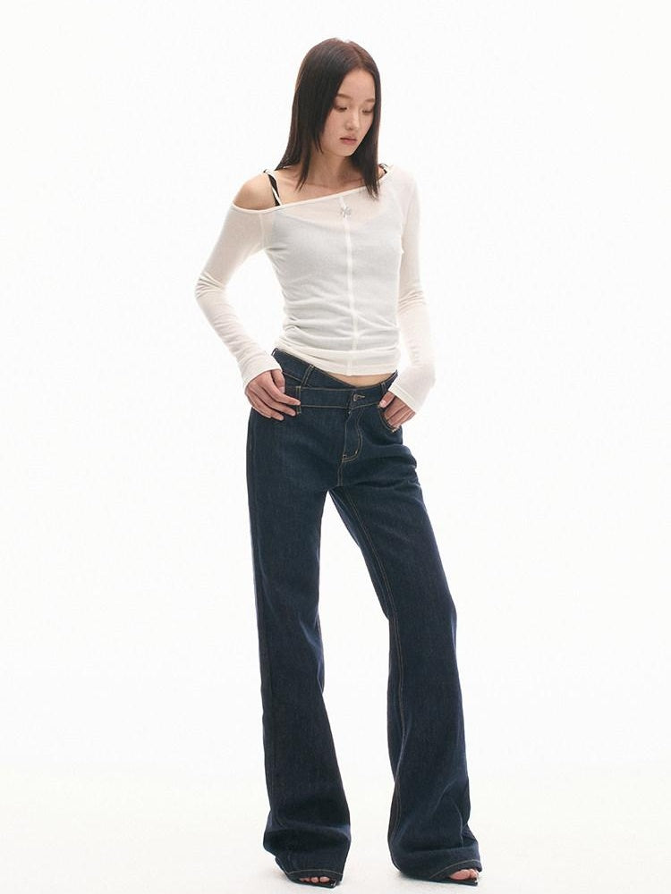 NAWSNOTAWEAR Light 100% Cotton Sexy Chic Women Solid Off White Long Sleeve T-Shirts