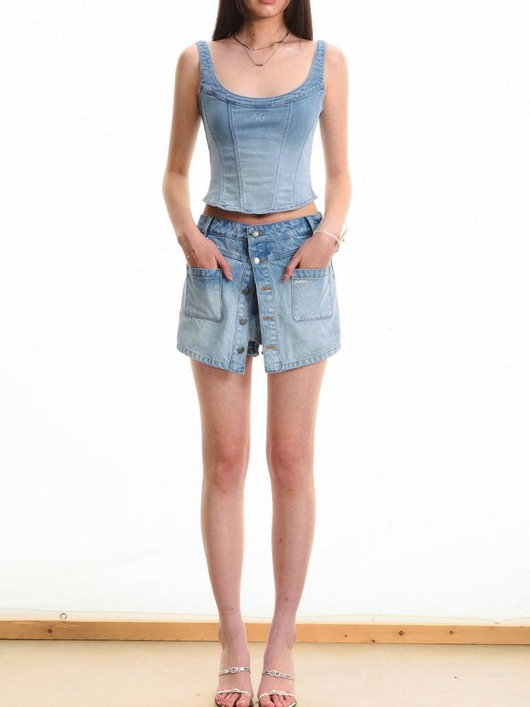 NAWSNOTAWEAR Light Wash 100 Percent Cotton Commuter Regular Fit Mid Length Denim Shorts
