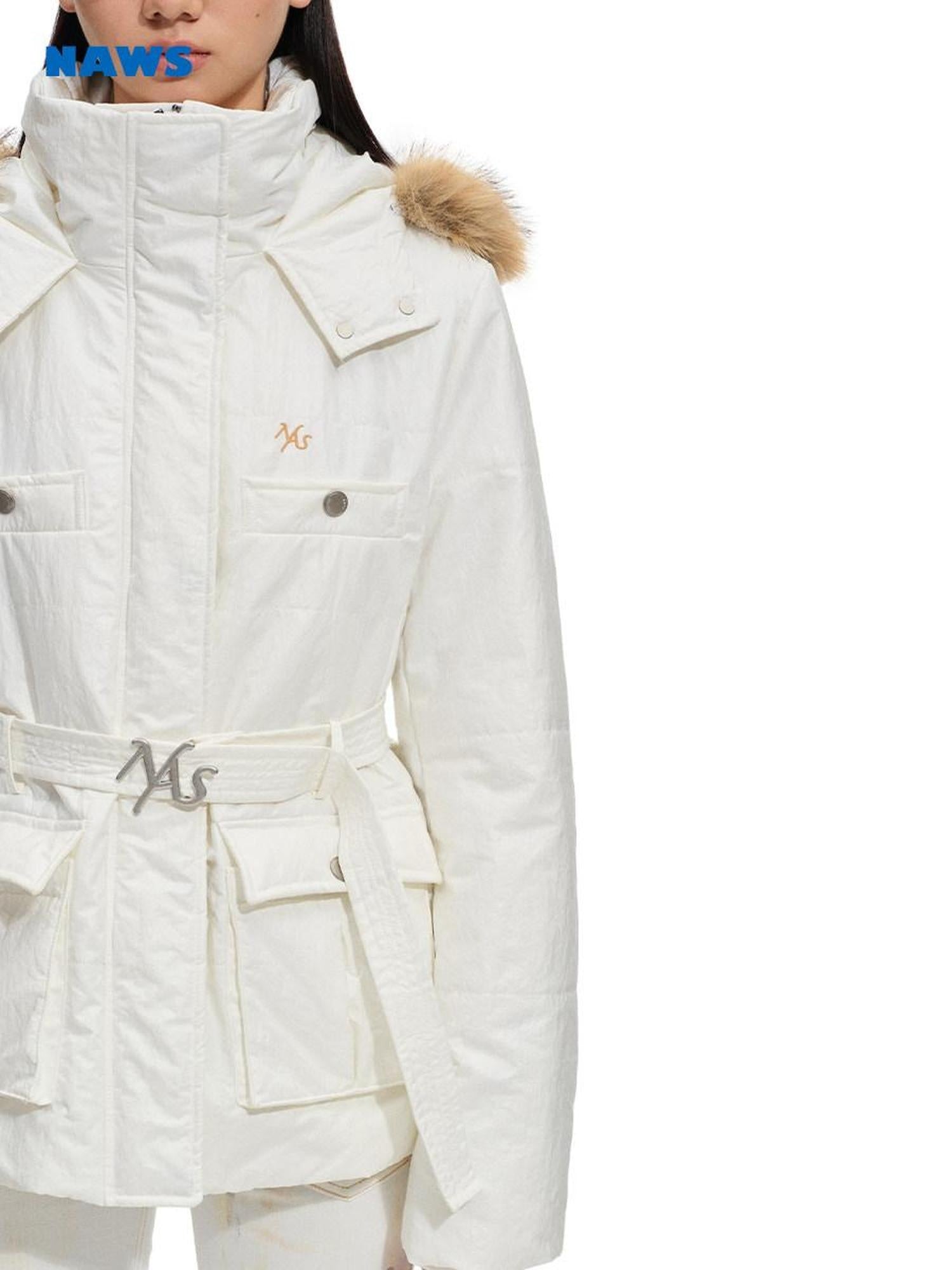 NAWSNOTAWEAR Lightweight Insulated Casual Hooded Women Snow Melt White Puffer Jackets