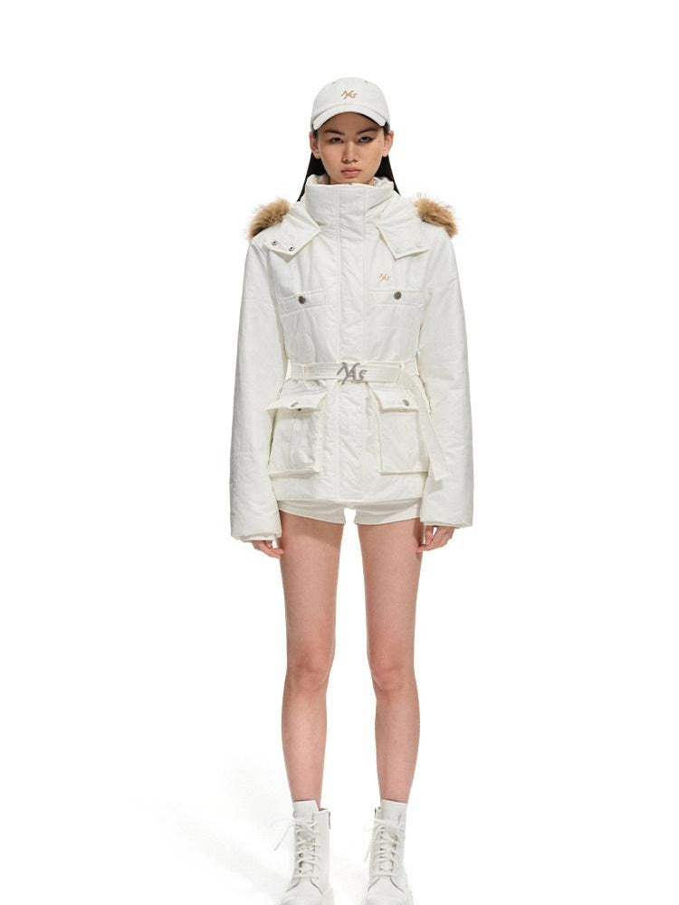 NAWSNOTAWEAR Lightweight Insulated Casual Hooded Women Snow Melt White Puffer Jackets