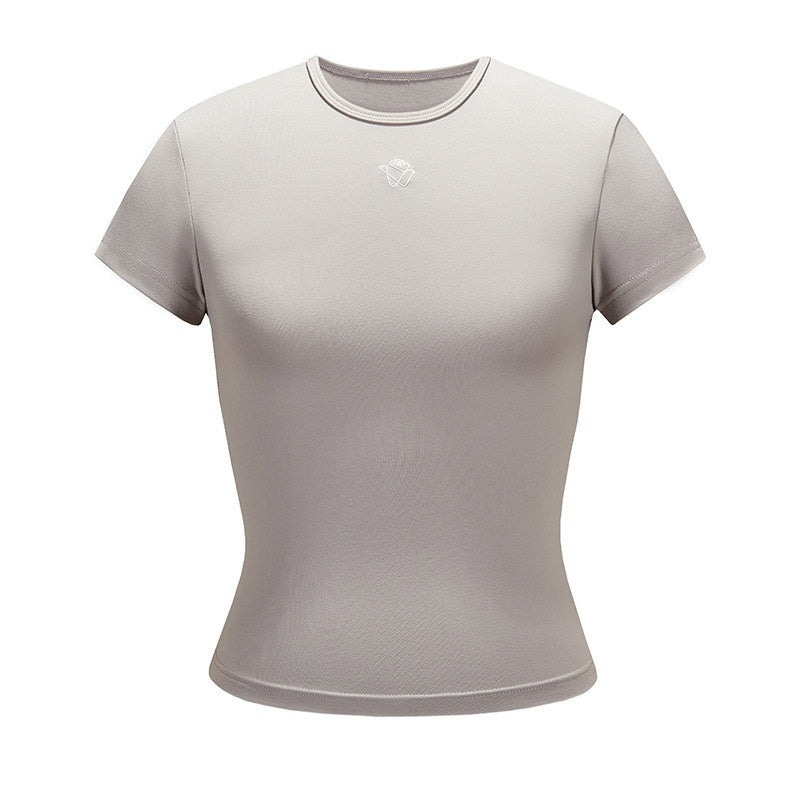 NAWSNOTAWEAR_Lightweight_Nylon_Slim_Cropped_Crewneck_Casual_Women_Solid_Short_Sleeve_T-Shirts_MISSTT