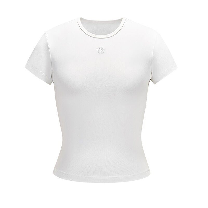 NAWSNOTAWEAR_Lightweight_Nylon_Slim_Cropped_Crewneck_Casual_Women_Solid_Short_Sleeve_T-Shirts_MISSTT